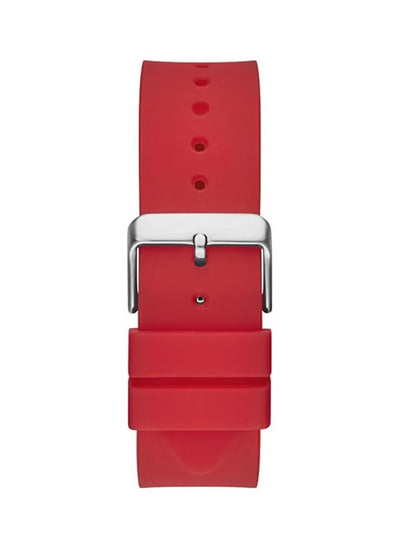GUESS BLACK CASE RED SILICONE WATCH - GWAM1