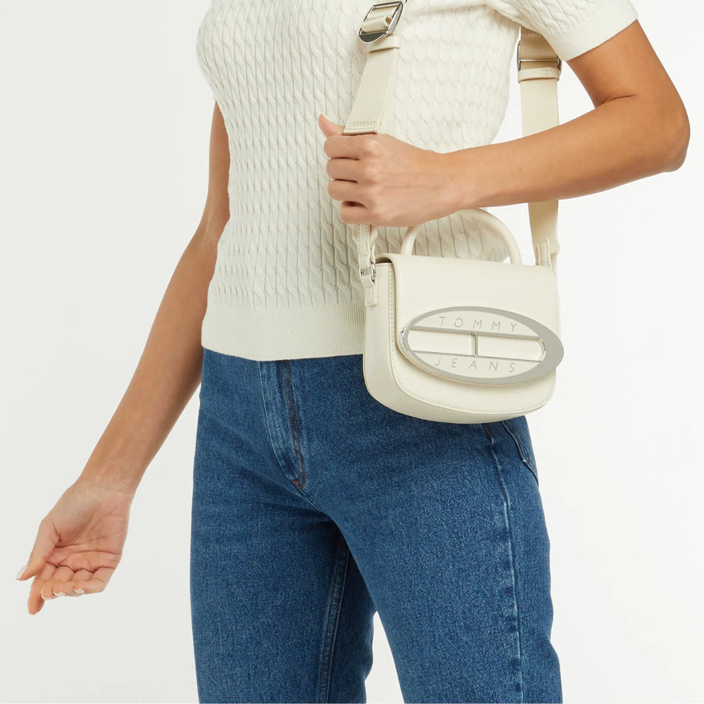 Tommy Hilfiger Jeans Origin Plaque Crossover Bag - WHT #TWB07